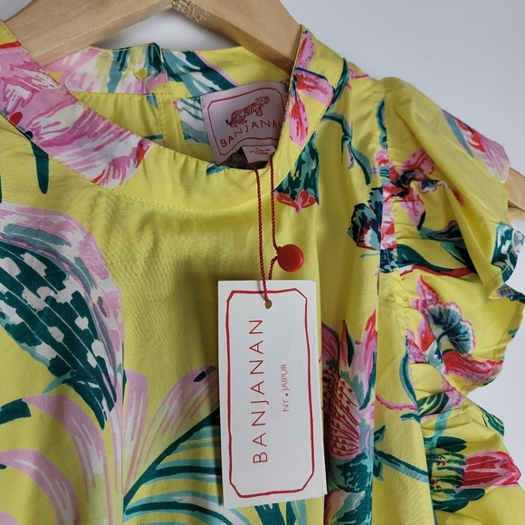 NWT Banjanan Yellow Bulbul Dress Size Large - Picture 2 of 12